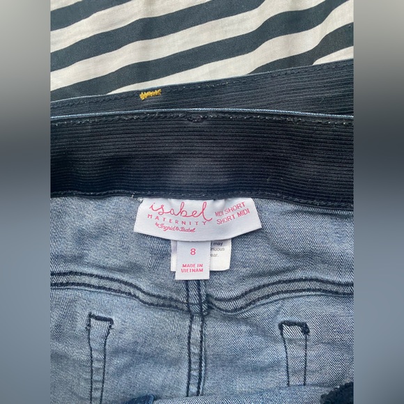 Two pairs of size 8 maternity Jean shorts-Isabel maternity by Ingrid & Isabel - Picture 3 of 4